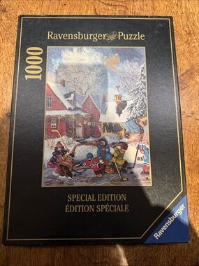 Ravensburger 1000-Piece Special Edition Winter Hockey Puzzle - Black